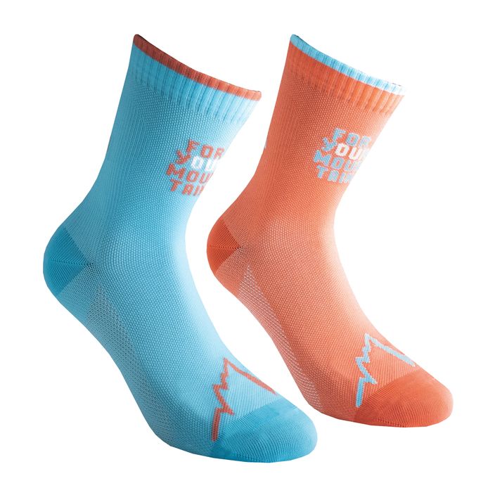 LaSportiva For Your Mountain blue-orange running socks 69R402602 2
