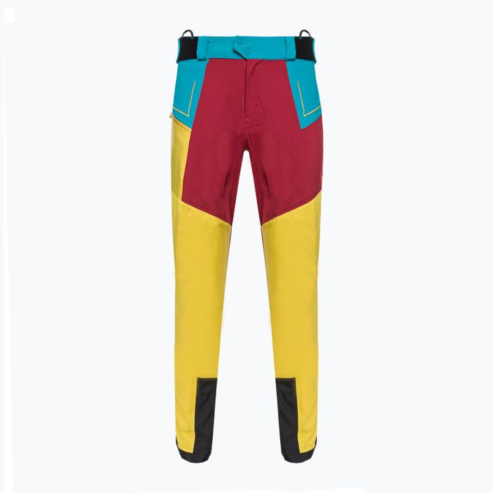 Men's La Sportiva Crizzle EVO Shell yellow-maroon hiking trousers with membrane L76723320