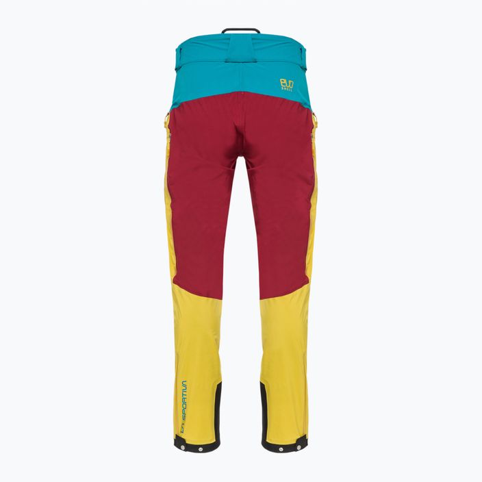 Men's La Sportiva Crizzle EVO Shell yellow-maroon hiking trousers with membrane L76723320 2