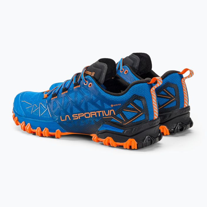 La Sportiva Bushido II GTX electric blue/tiger men's running shoe 3