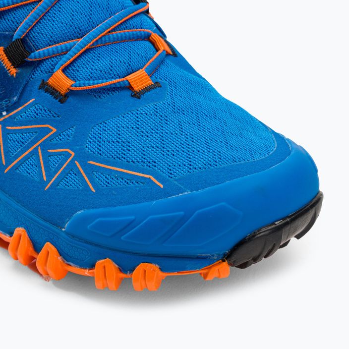 La Sportiva Bushido II GTX electric blue/tiger men's running shoe 7
