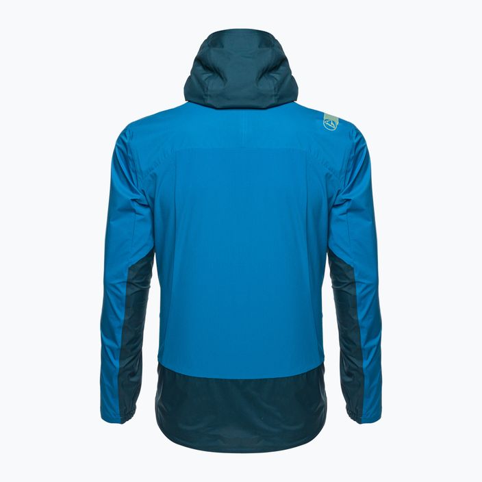 Men's La Sportiva Crizzle EVO Shell storm blue/electric blue membrane rain jacket 7