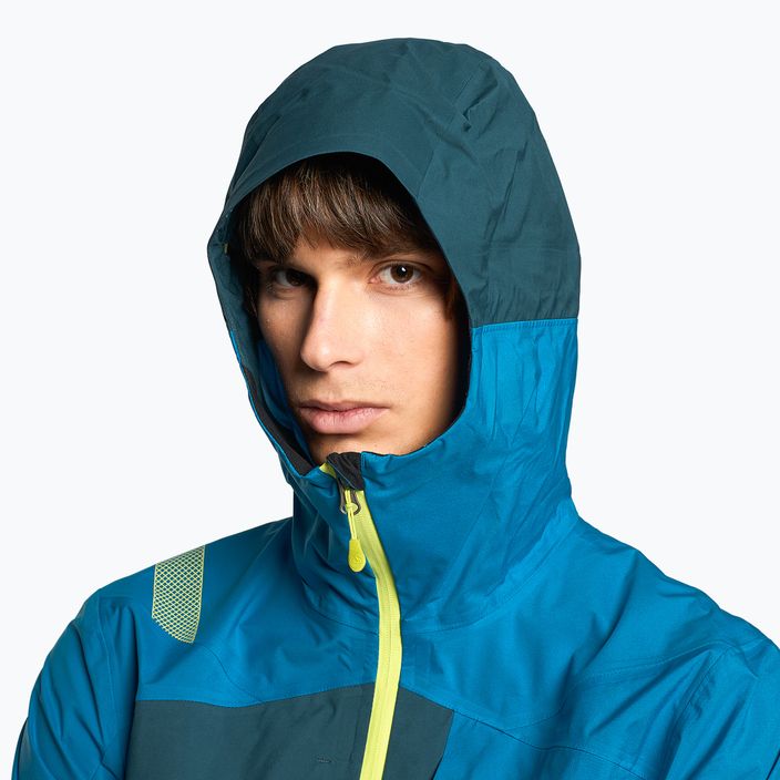 Men's La Sportiva Crizzle EVO Shell storm blue/electric blue membrane rain jacket 4