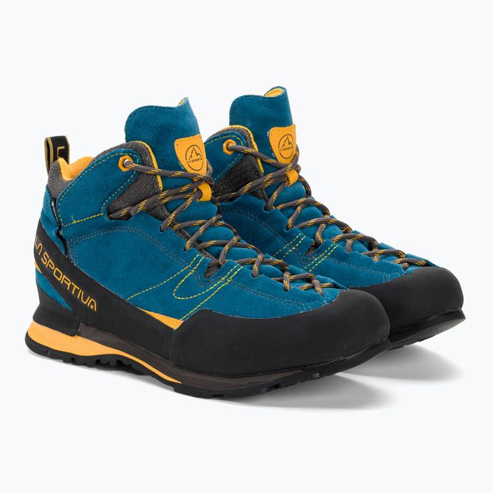 Men's trekking boots La Sportiva Boulder X Mid blue/yellow 4