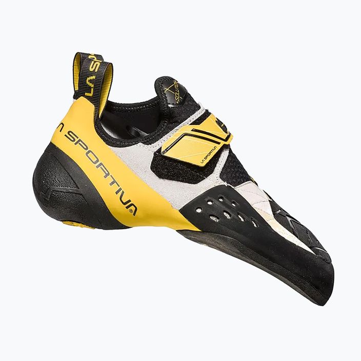 La Sportiva men's Solution climbing shoes white and yellow 20G000100 11