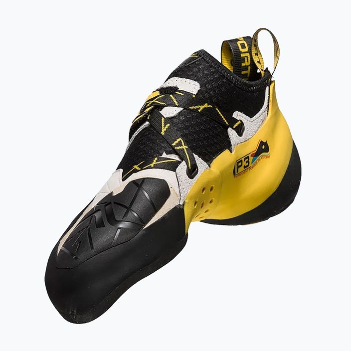 La Sportiva men's Solution climbing shoes white and yellow 20G000100 13