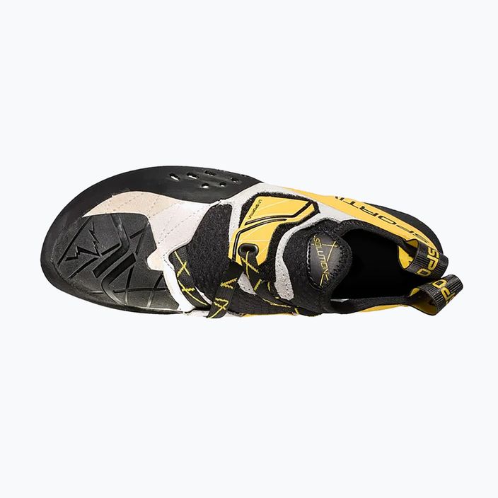 La Sportiva men's Solution climbing shoes white and yellow 20G000100 17