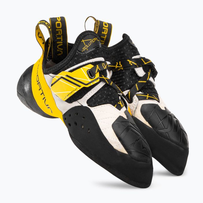 La Sportiva men's Solution climbing shoes white and yellow 20G000100 4