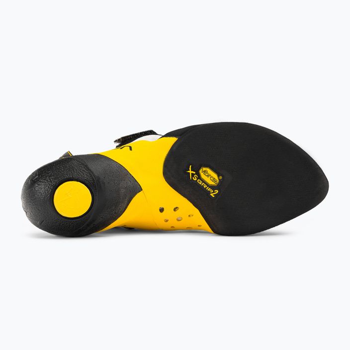 La Sportiva men's Solution climbing shoes white and yellow 20G000100 5