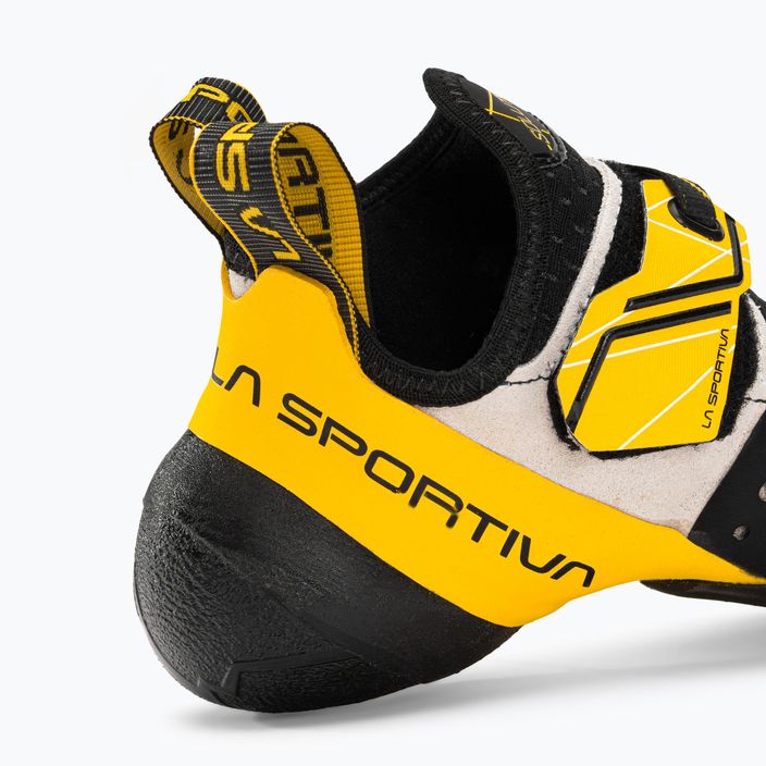 La Sportiva men's Solution climbing shoes white and yellow 20G000100 8