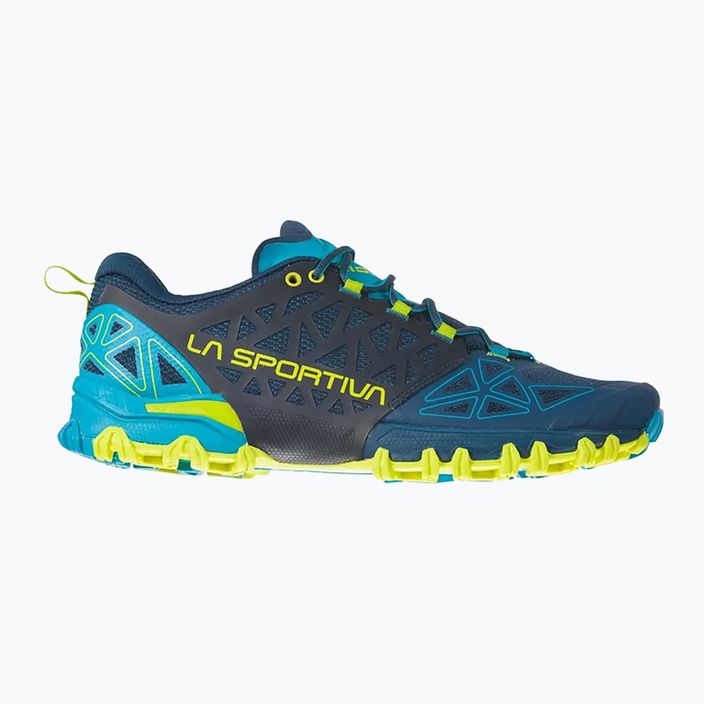 La Sportiva men's Bushido II blue/yellow running shoe 36S618705 12