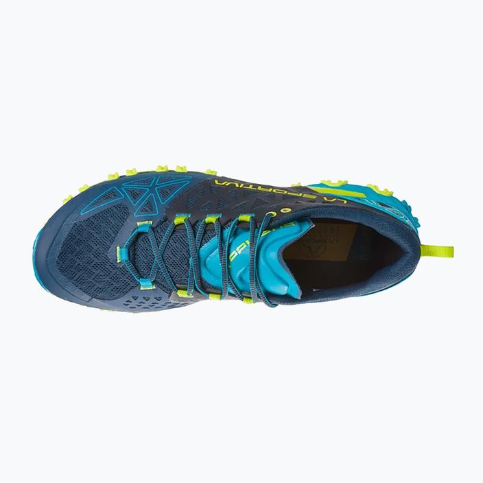 La Sportiva men's Bushido II blue/yellow running shoe 36S618705 16