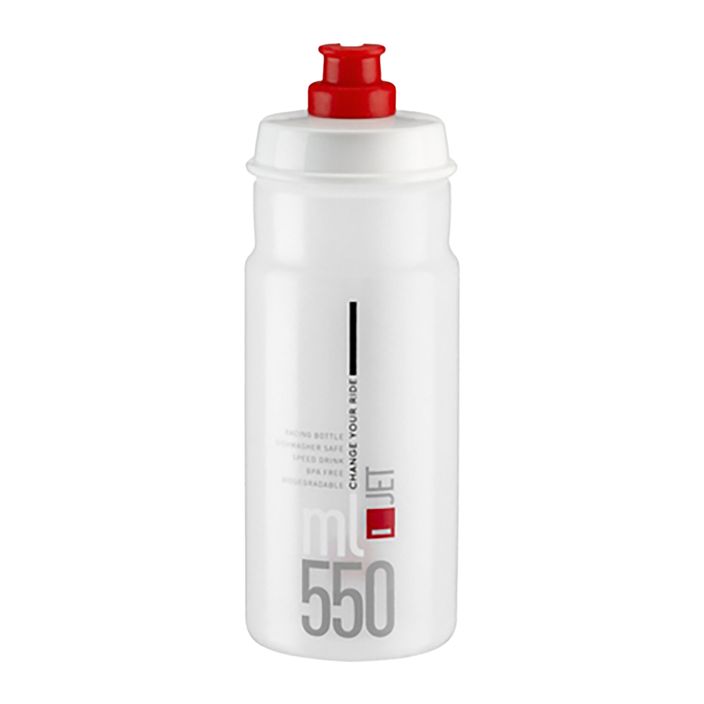 Elite Jet 550 ml clear/red logo bike bottle 2