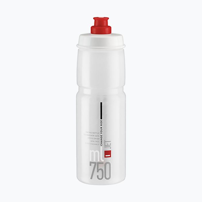 Elite Jet cycling bottle 750 ml clear/red logo