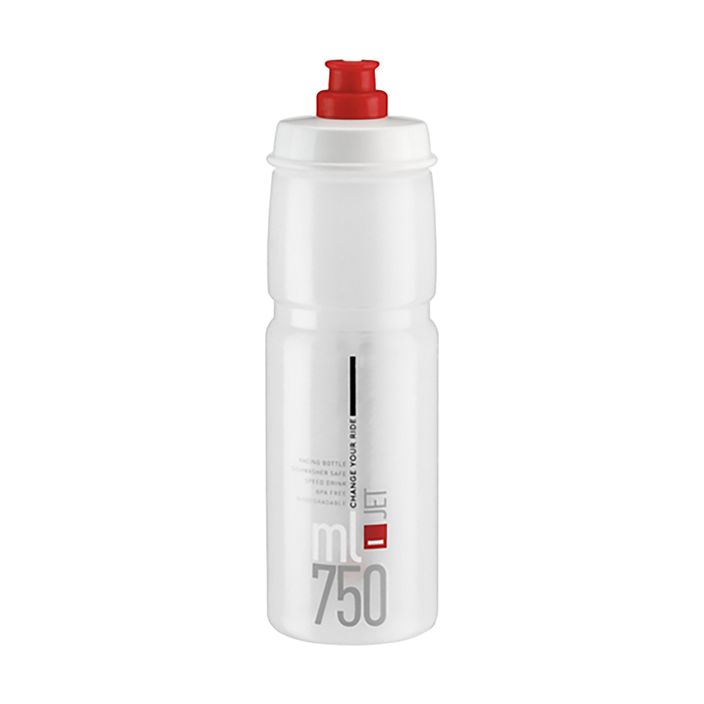 Elite Jet cycling bottle 750 ml clear/red logo 2