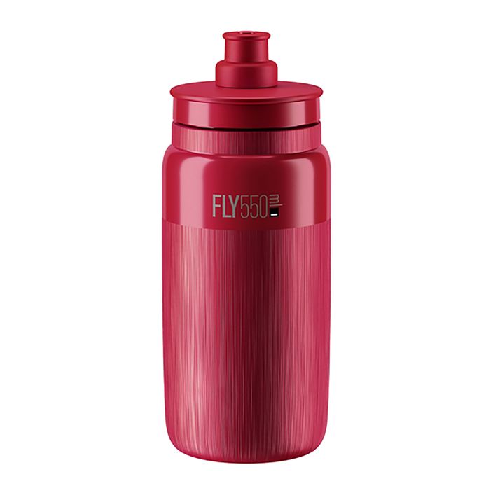 Elite FLY Tex 550 ml cycling bottle amaranth/grey logo 2