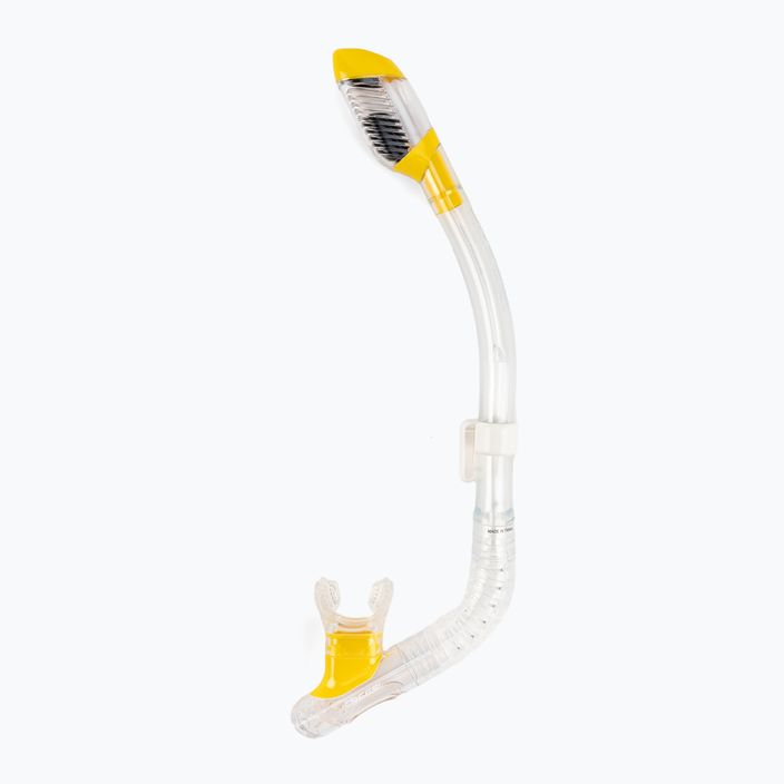 Cressi Mini Dry clear yellow snorkel ES258810