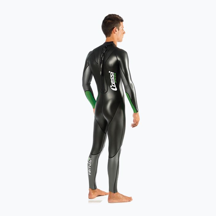 Men's triathlon wetsuit Cressi Triton 1.5 mm black-green DG002202 2