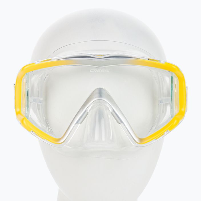 Cressi Liberty Triside SPE yellow/clear diving mask DS450015 2