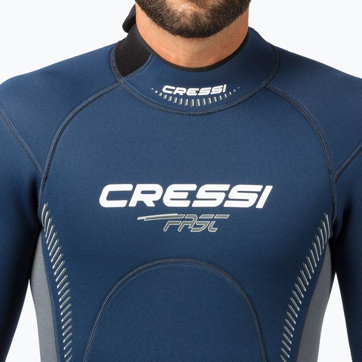Cressi Fast Monopiece men's diving suit 3 mm navy blue LR108302 5