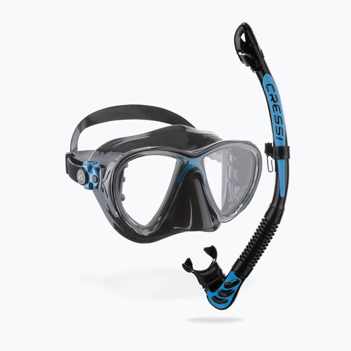 Cressi Big Eyes Evolution + Alpha Ultra Dry dive set black/blue