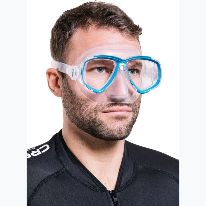 Cressi Perla clear/blue diving mask 3