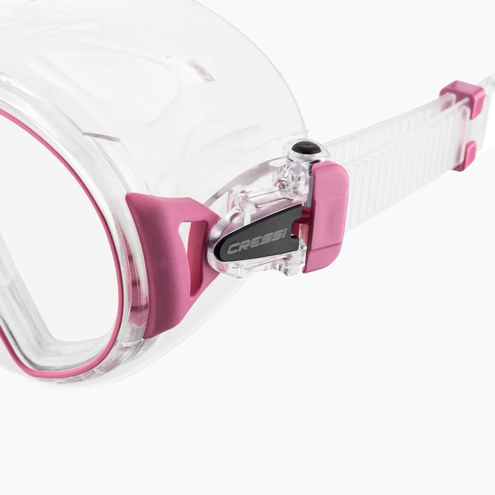 Cressi Zeus clear pink diving mask 4