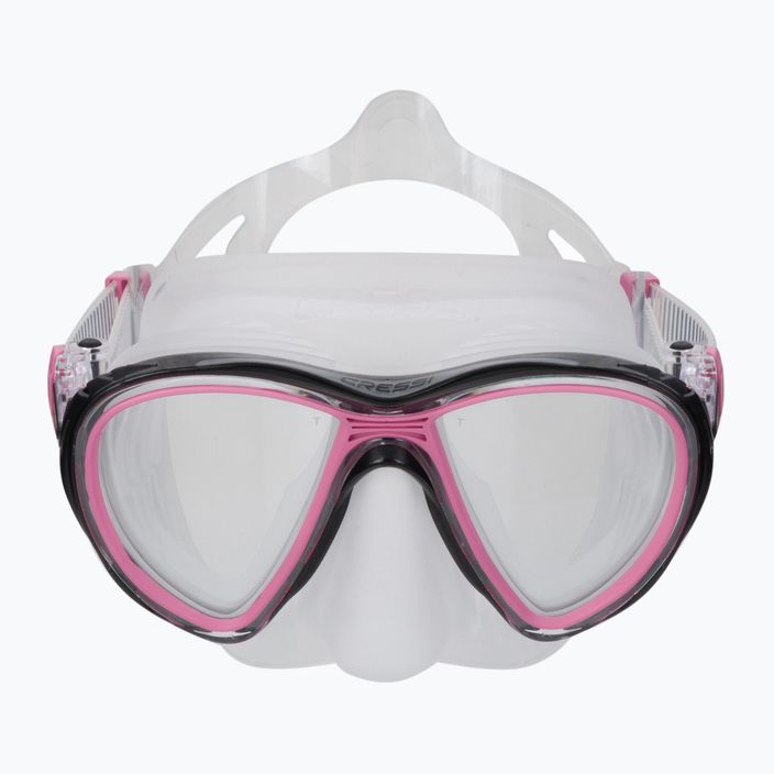 Cressi Quantum pink and clear diving mask DS510040 2
