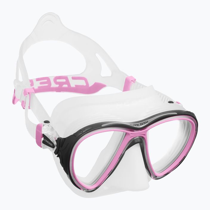 Cressi Quantum pink and clear diving mask DS510040 6