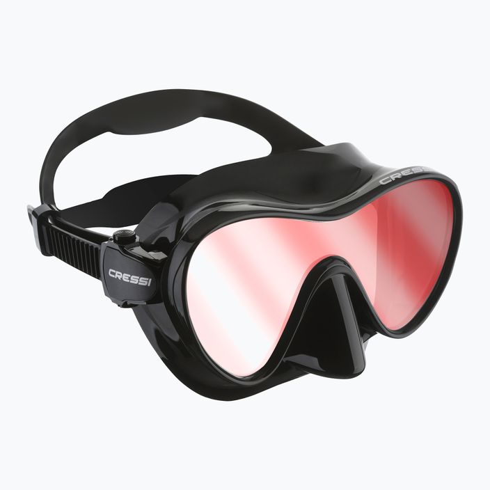 Cressi F1 diving mask Ultravision black/red lenses