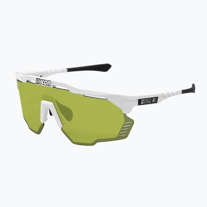 SCICON Aeroshade Kunken white gloss/scnpp green trail cycling glasses EY31150800 2