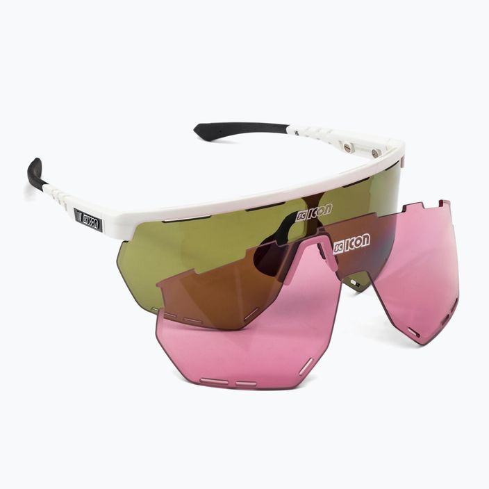 SCICON Aerowing white gloss/scnpp green trail cycling glasses EY26150800