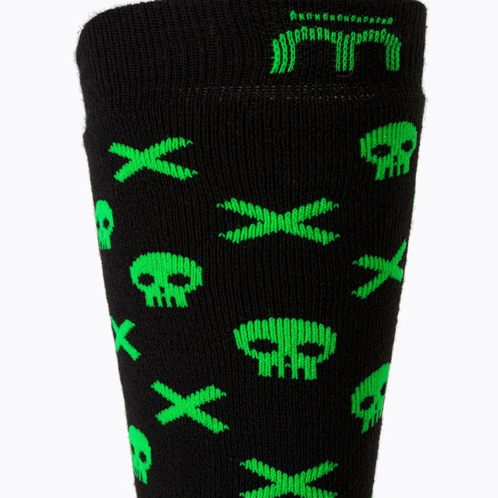Mico Medium Weight Warm Control Ski children's socks black-green CA02699 3