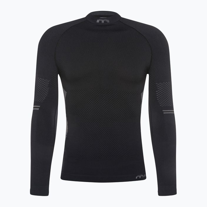 Men's Mico M1 Mock Neck thermal T-shirt black IN07021