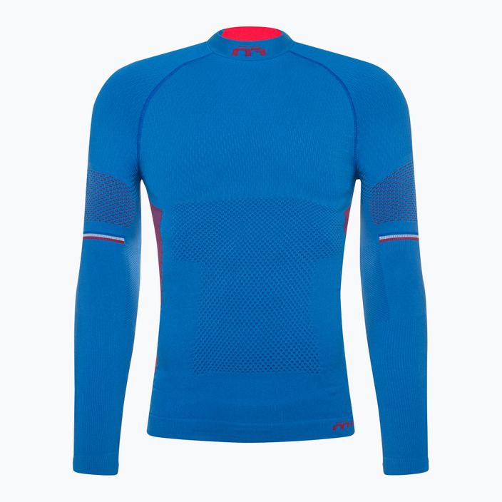 Men's Mico M1 Mock Neck thermal T-shirt navy blue IN07021