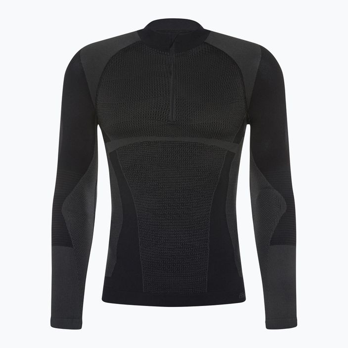 Men's Mico Warm Control Zip Neck thermal T-shirt black IN01852