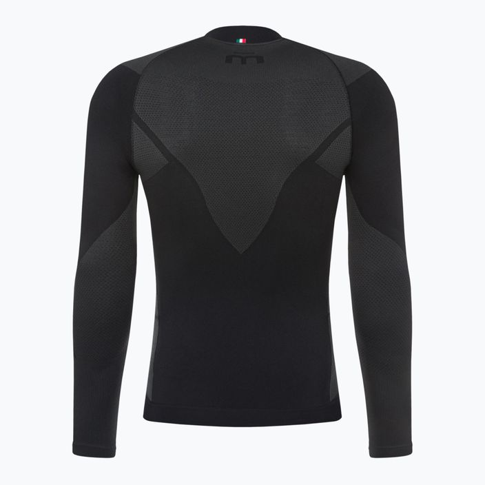 Men's Mico Warm Control Zip Neck thermal T-shirt black IN01852 2