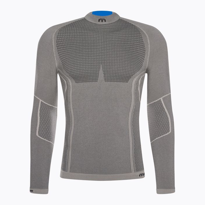 Men's Mico Odor Zero Mock Neck thermal T-shirt grey IN01451