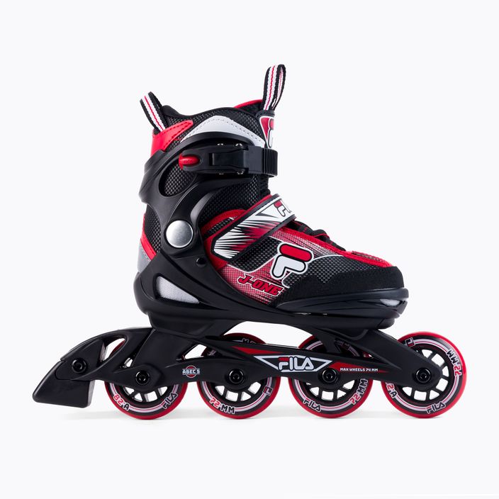 Children's roller skates FILA J One black/red 2