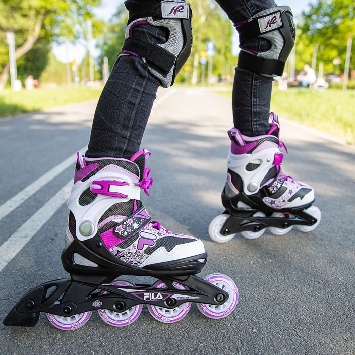 Children's roller skates FILA J-One G black/white/pink 3