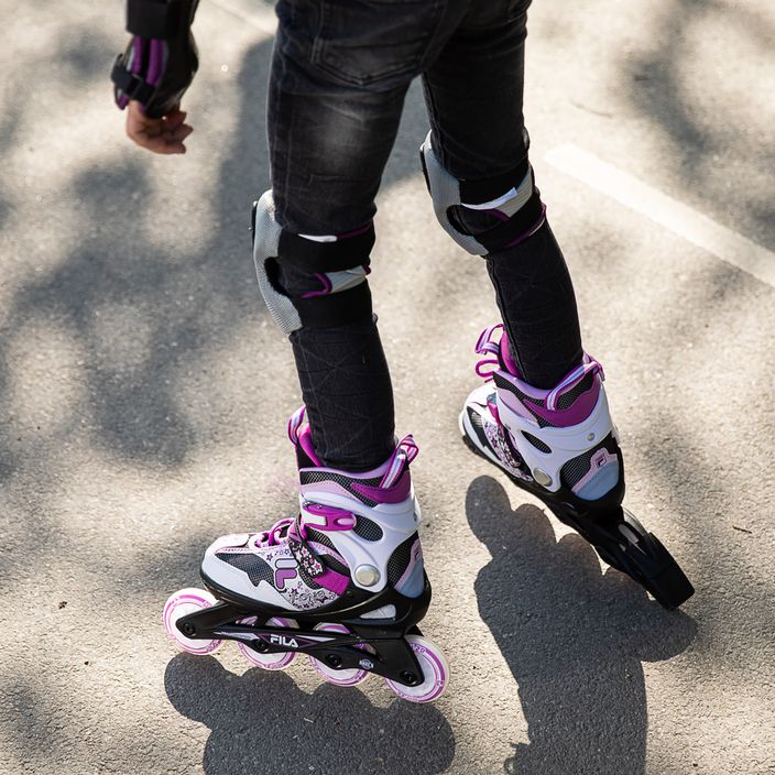 Children's roller skates FILA J-One G black/white/pink 11