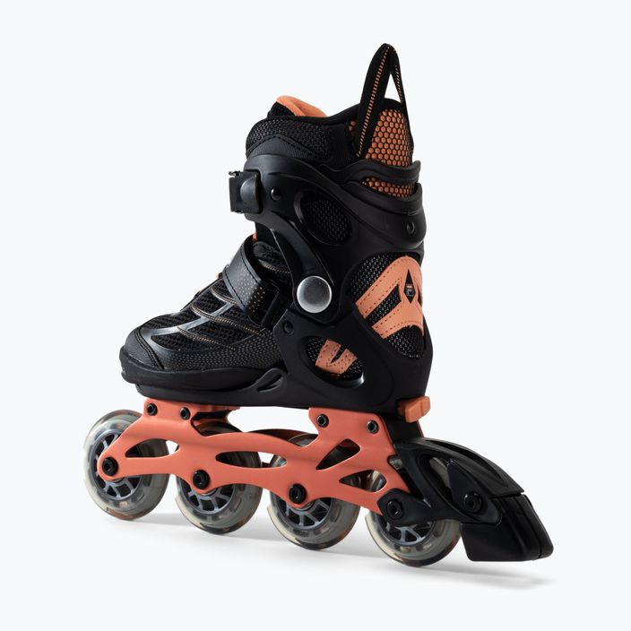 Children's roller skates FILA Wizy Alu G black/salmon 3
