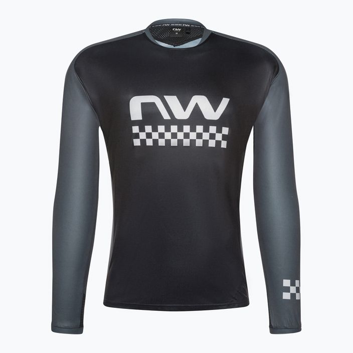 Northwave Edge LS 19 men's cycling jersey black/grey 89201301
