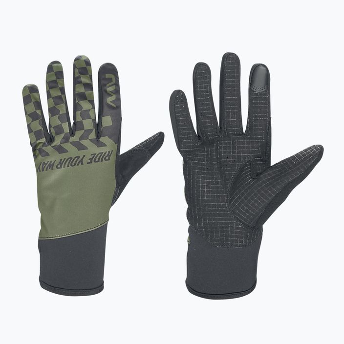 Men's Northwave Winter Active forest green/black cycling gloves 5