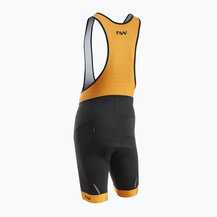 Men's Northwave Force Evo Bibshort black/ochre cycling shorts 2