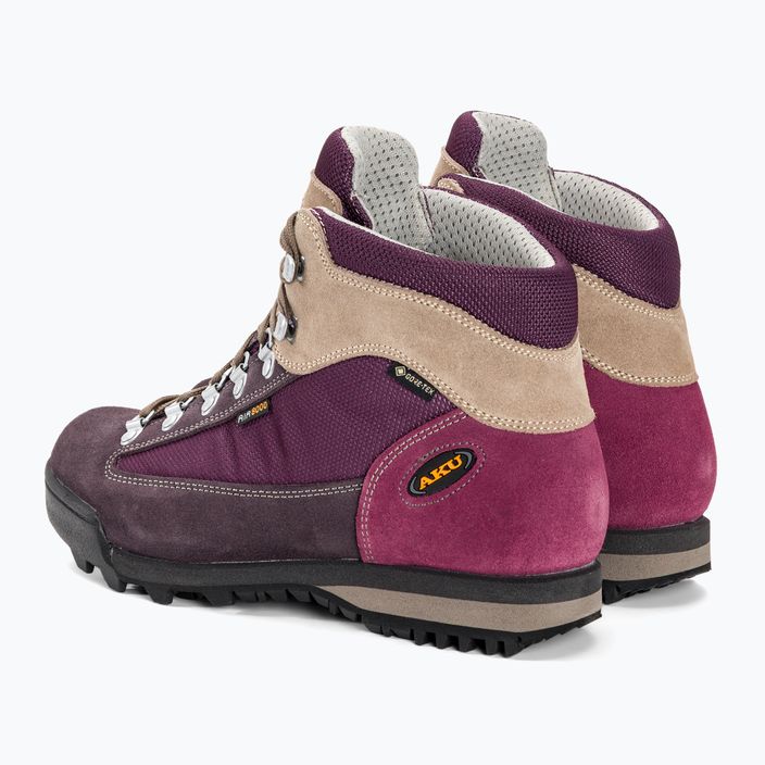 Women's trekking boots AKU Ultra Light Original GTX burgundy/violet 3