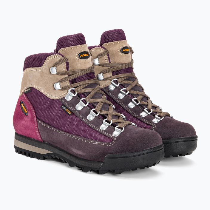 Women's trekking boots AKU Ultra Light Original GTX burgundy/violet 4