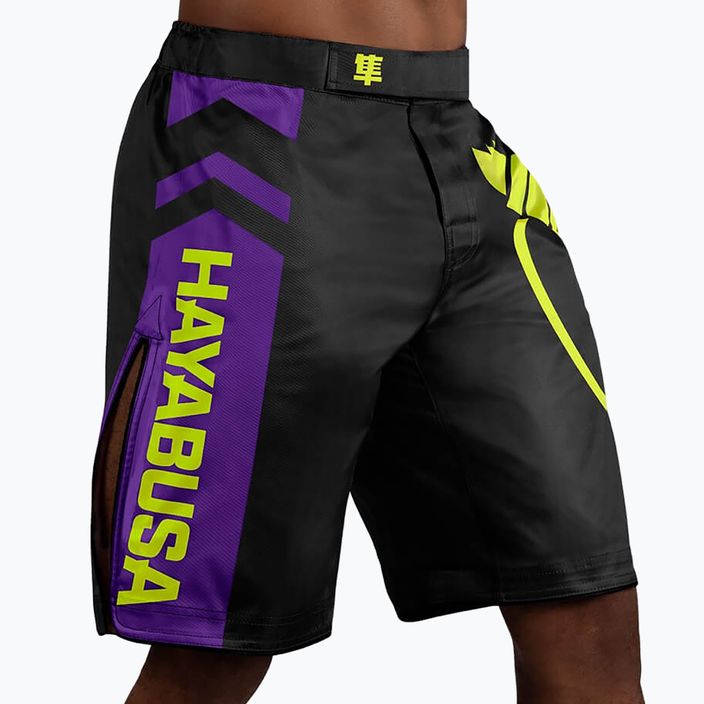 Hayabusa Icon Fight MMA shorts black and yellow ICFS-BK-L 2