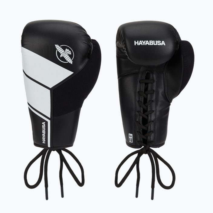 Hayabusa S4 Lace Up boxing gloves white S4LACBG-BK 3