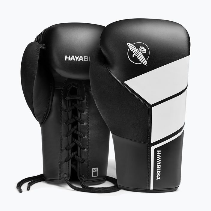 Hayabusa S4 Lace Up boxing gloves white S4LACBG-BK 8